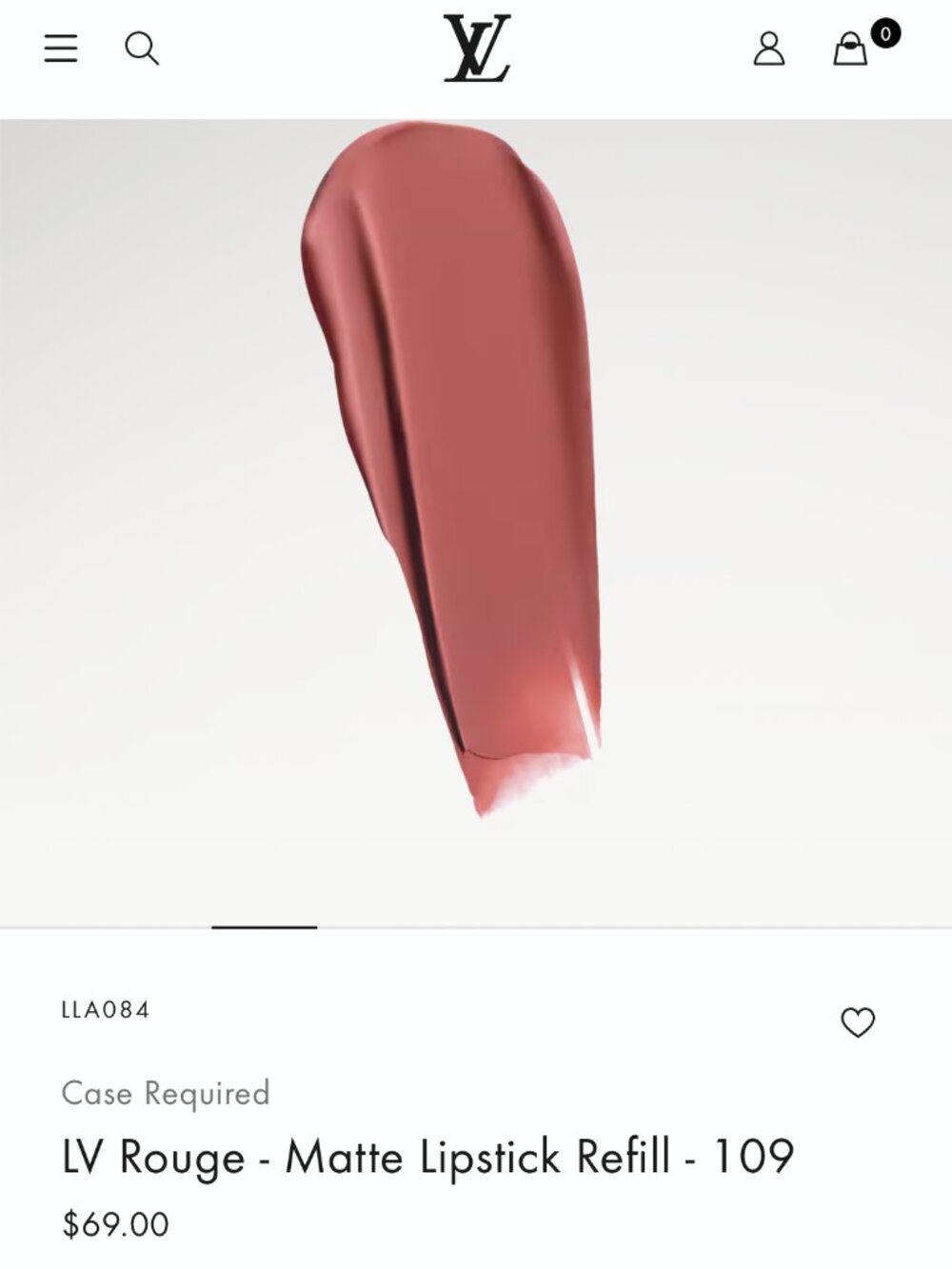 Louis Vuitton Rouge - Matte Lipstick Refill (#109); Unused - Picture 3 of 3